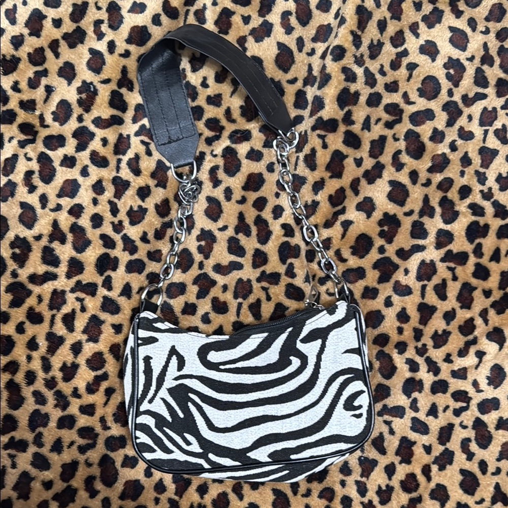 Black and White Zebra Print Women's Bag